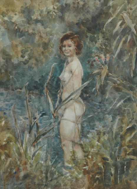 Maas H.F.H.  | Bathing Joke, watercolour on paper 54.0 x 39.5 cm, signed l.l. and dated 1971
