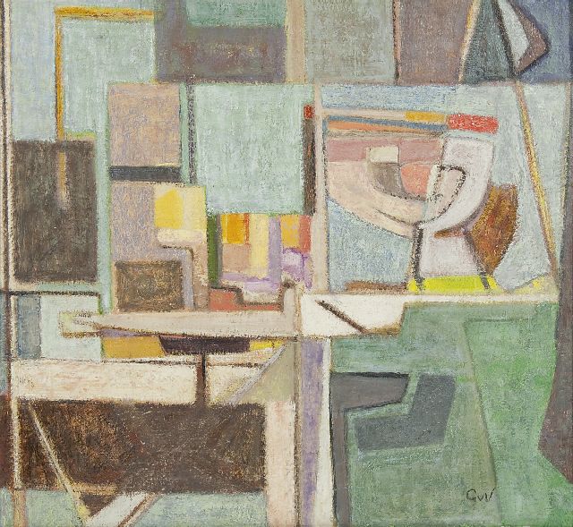 Geer van Velde | Composition, oil on canvas, 53.0 x 57.3 cm, signed l.r. with initials and painted between 1945-1950