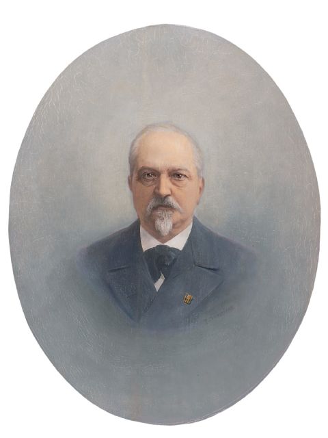 Mondriaan P.C.  | Portrait of C.M.J.W. Rijnen, oil on panel 49.6 x 39.1 cm, signed r.c. and painted 1914-1915 (Joosten) or 1908-1911 (Bax)