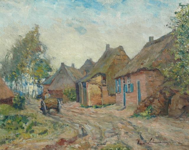 Lehmann A.E.F.  | A country road, oil on canvas 33.5 x 41.5 cm, signed l.r. and on the stretcher