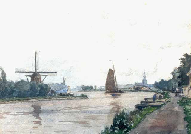 Koekkoek G.J.  | View of Overschie, watercolour on paper 23.0 x 21.0 cm, signed l.l.