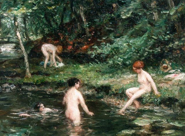 Zoetelief Tromp J.  | Women bathing, oil on canvas 40.9 x 50.2 cm, signed l.r.