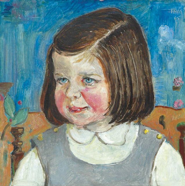 Harm Kamerlingh Onnes | A portrait of Sandra Croockewit, oil on board, 29.6 x 29.3 cm, signed u.r. with monogram and dated '65