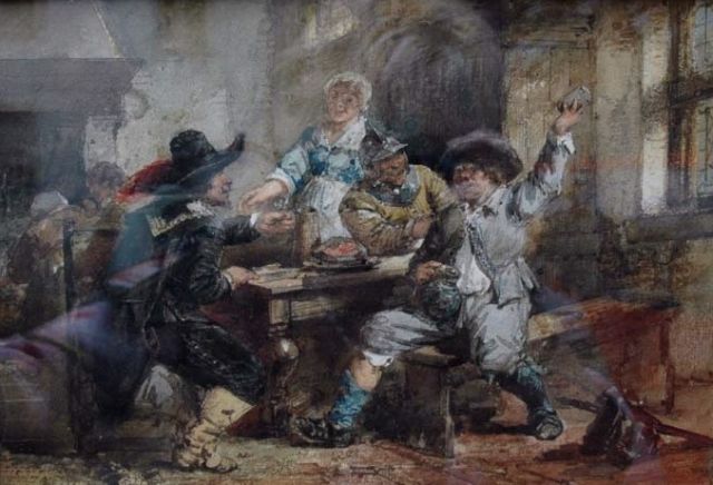 Herman ten Kate | A merry company, watercolour on paper, signed l.l.