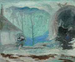 Jong G. de - A winter landscape, oil on canvas 41.2 x 50 cm, signed l.r. and painted circa 1918