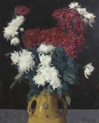 Wouters W.H.M. - Still life with chrysanthemum, oil on canvas 65.1 x 53 cm, signed l.r.