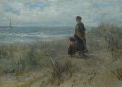 Israëls J. - In contemplation, oil on panel 27.2 x 38.7 cm, signed l.l.