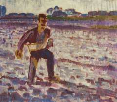 Altink J. - Working the land, wax paint on canvas 55 x 63.6 cm, signed l.l. and dated '25