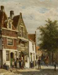Springer C. - A town view of Hoorn, oil on panel 25 x 19.8 cm, signed l.r and dated 1871