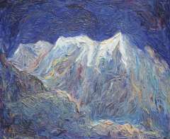 Vis D. - Mountains, oil on canvas 50.1 x 60.2 cm, signed u.r and on the reverse