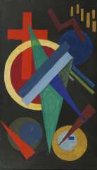 Alkea W.H. - Improvisation, wax paint on canvas 80.3 x 47 cm, signed on the reverse and dated 1929 on the reverse