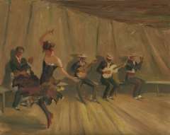 Marx F. - Flamencodancer and musicians, oil on board 44.5 x 54.8 cm, signed u.r.