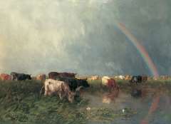 Roelofs W. - A rainbow, oil on canvas 69 x 94.2 cm, signed l.l.