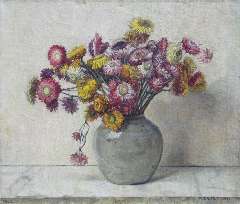 Egter van Wissekerke A.W.E.M. - Strawflowers, oil on canvas 35.3 x 41.7 cm, signed l.r. and dated 1952