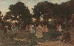 Akkeringa J.E.H. - May-dance (Wolfheze), oil on canvas 29.4 x 46.7 cm, signed l.l. and painted ca. 1906