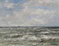 Mesdag H.W. - At sea, oil on canvas 40.2 x 51.3 cm, signed l.r.
