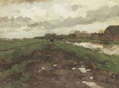 Weissenbruch H.J. - After the rain, oil on canvas laid down on panel 32.9 x 44.1 cm, signed l.r.