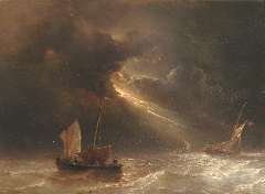 Meijer J.H.L. - Thunderstorm, oil on panel 30.6 x 42 cm, signed l.l.