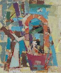 Jordens J.G. - Composition, oil on board 59 x 50 cm, signed l.l. and dated '60