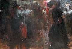 Hem P. van der - The ‘Nes’ in Amsterdam, oil on canvas 130.3 x 190 cm, signed l.l. and painted 1910