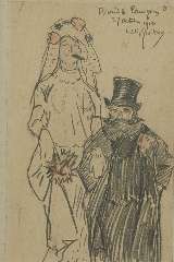 Sluiter J.W. - Bride and groom, pencil on paper 19.5 x 12.5 cm, signed u.r. and dated 27 October 1910