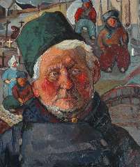 Kruijsen J. - Portrait of a fisherman, oil on board 59.7 x 50.3 cm, signed l.r. and dated '35