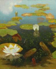 Smorenberg D. - Water lilies, oil on canvas 59.8 x 49.8 cm, signed l.r.