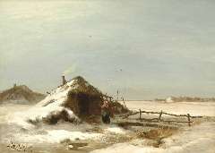 Apol L.F.H. - A winter landscape, oil on canvas 47.2 x 64.2 cm, signed l.l. and painted between 1871-1873
