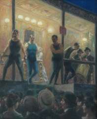 Staller G.J. - The boxing-match, pastel on paper laid down on painters' board 57.5 x 47.5 cm, signed c.r. and dated 1904