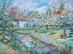 Sluijters jr. J, - A house in Loenersloot in spring, oil on canvas 59.9 x 80 cm, signed l.l.