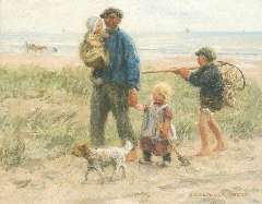 Zoetelief Tromp J. - Homeward bound with the catch,, oil on canvas 40.5 x 50.7 cm