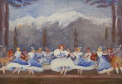 Maks C.J. - Tiroler ballet in the Bouwmeester Revue, Gouache on paper 48 x 68 cm, signed l.l. and painted ca. 1938