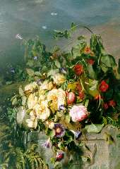 Haanen A.J. - A Still Life with Roses, oil on canvas 101.4 x 72.2 cm, signed l.r.