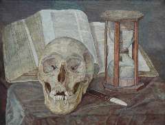 Pabst C.J. - Vanitas still life, oil on canvas 30.5 x 40.2 cm, signed l.r. and dated 1908