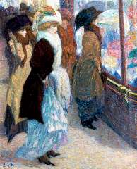 Gestel L. - The hat shop, oil on canvas 45 x 37.2 cm, signed l.l. and painted circa 1908