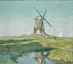 Sys M. - The end of a summer day (Volendammermeerpolder, Volendam), oil on canvas 60.5 x 70.8 cm, signed l.r. and dated 1918