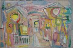 Velde G. van - Compositie, oil on canvas 54.4 x 81.3 cm, signed l.r. with initials and in full on the reverse