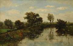 Gabriel P.J.C. - Dutch polder landscape, oil on canvas 63.6 x 97.7 cm, signed l.r.