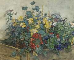 Akkeringa J.E.H. - Summer flowers, watercolour and gouache on paper 54.1 x 67 cm, signed l.l.