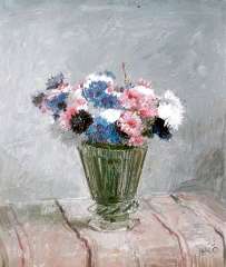 Kamerlingh Onnes H.H. - Flowers in a glass vase, oil on painters' board 25.7 x 30.1 cm, signed l.r. with monogram and dated '58