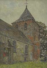 Zandleven J.A. - The church of Kootwijk, oil on canvas 61,2 x 43,8 cm, signed l.r.