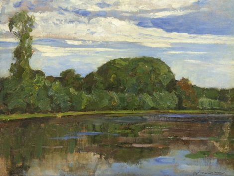 Mondriaan P.C. - The farm Geinrust along the river Gein, oil on canvas 47.7 x 63.8 cm, signed l.r. and dated ca 1905-1906