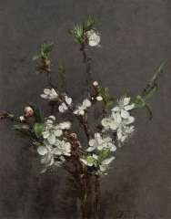 Fantin-Latour I.H.J.T. - Blossom branches, oil on canvas 27 x 21.2 cm, signed l.r. and dated '73