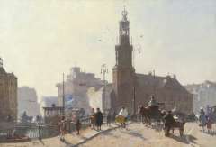 Vreedenburgh C. - The Munt tower, Amsterdam, oil on canvas 47.8 x 70 cm, signed l.l. and painted 1926