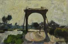 Vreedenburgh C. - Drawbridge in Noorden, oil on panel 16 x 24.7 cm, signed l.r. and painted ca. 1902-1906