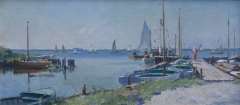 Vreedenburgh C. - A sunny day along the Lake Loosdrecht, oil on canvas 36.3 x 74.8 cm, signed l.r. and dated 1933
