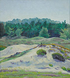 Vilmos Huszár - Landscape near Hulshorst, oil on canvas laid down on panel 38.4 x 34.3 cm, signiert l.l.