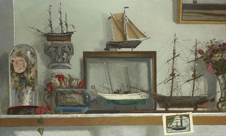 Herman Berserik - Vieuw in studio, acrylic on canvas 65.2 x 107 cm , signed u.r. and dated 1984