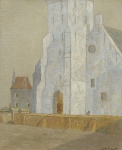 Windhorst J.C. - The Andreaskerk, Katwijk aan Zee, oil on canvas 50.6 x 41.5 cm, signed l.r.