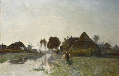 Gabriel P.J.C. - Early morning Veenendaal, oil on canvas 66 x 101.5 cm cm, signed l.r.